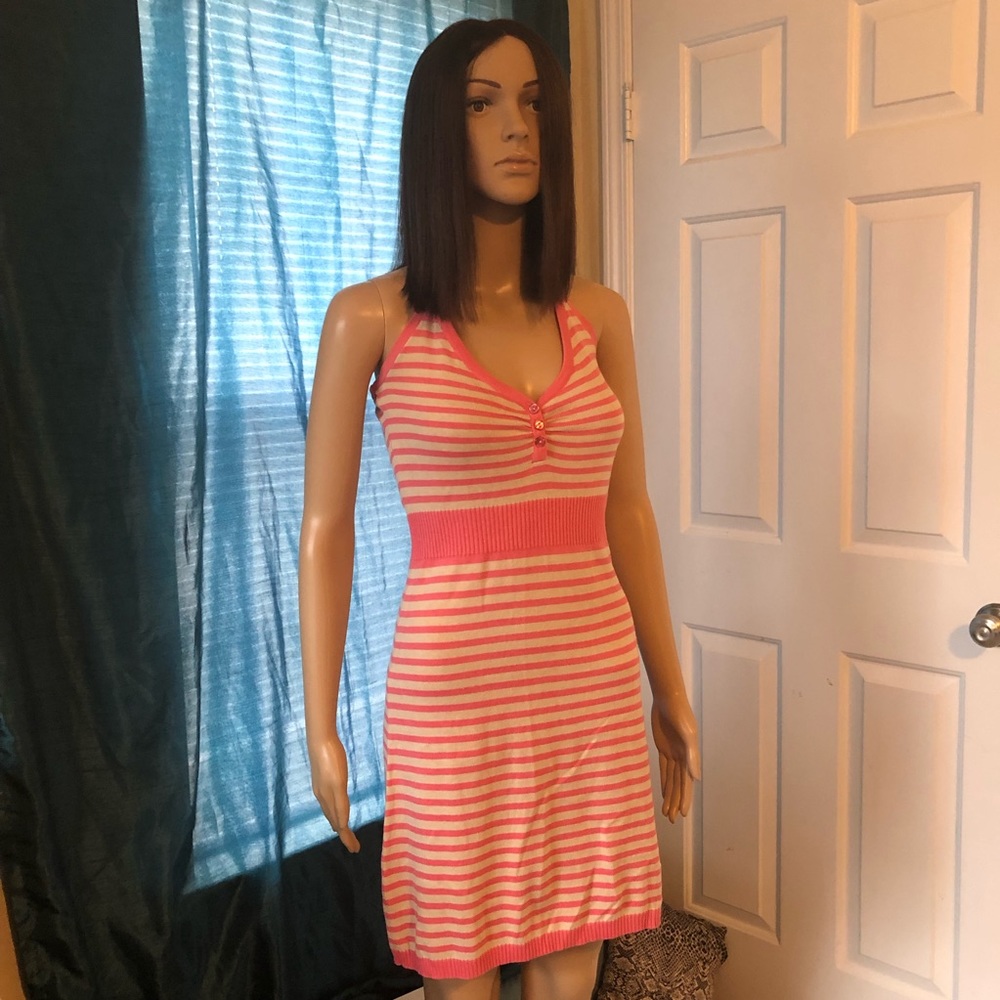 Pink sweater dress